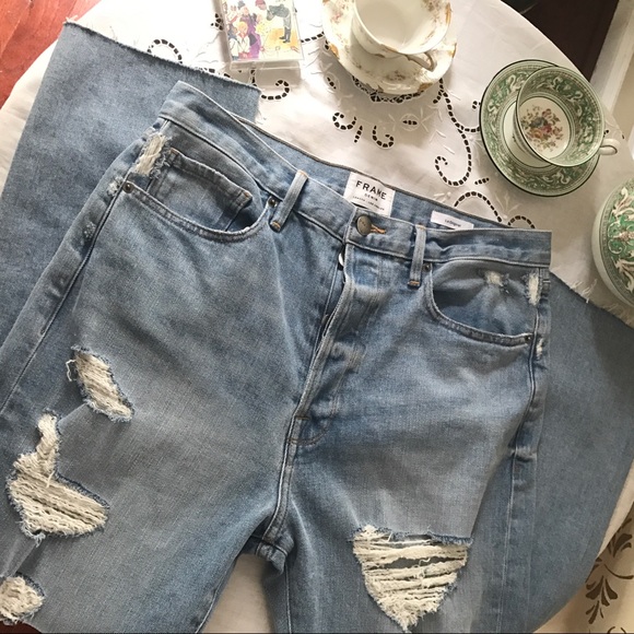 Frame Denim Denim - FRAME ripped mom jeans